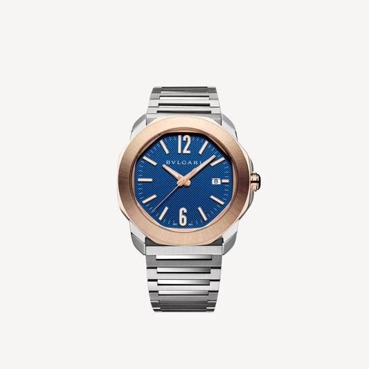 Octo Roma Steel Rose Gold Blue Watch