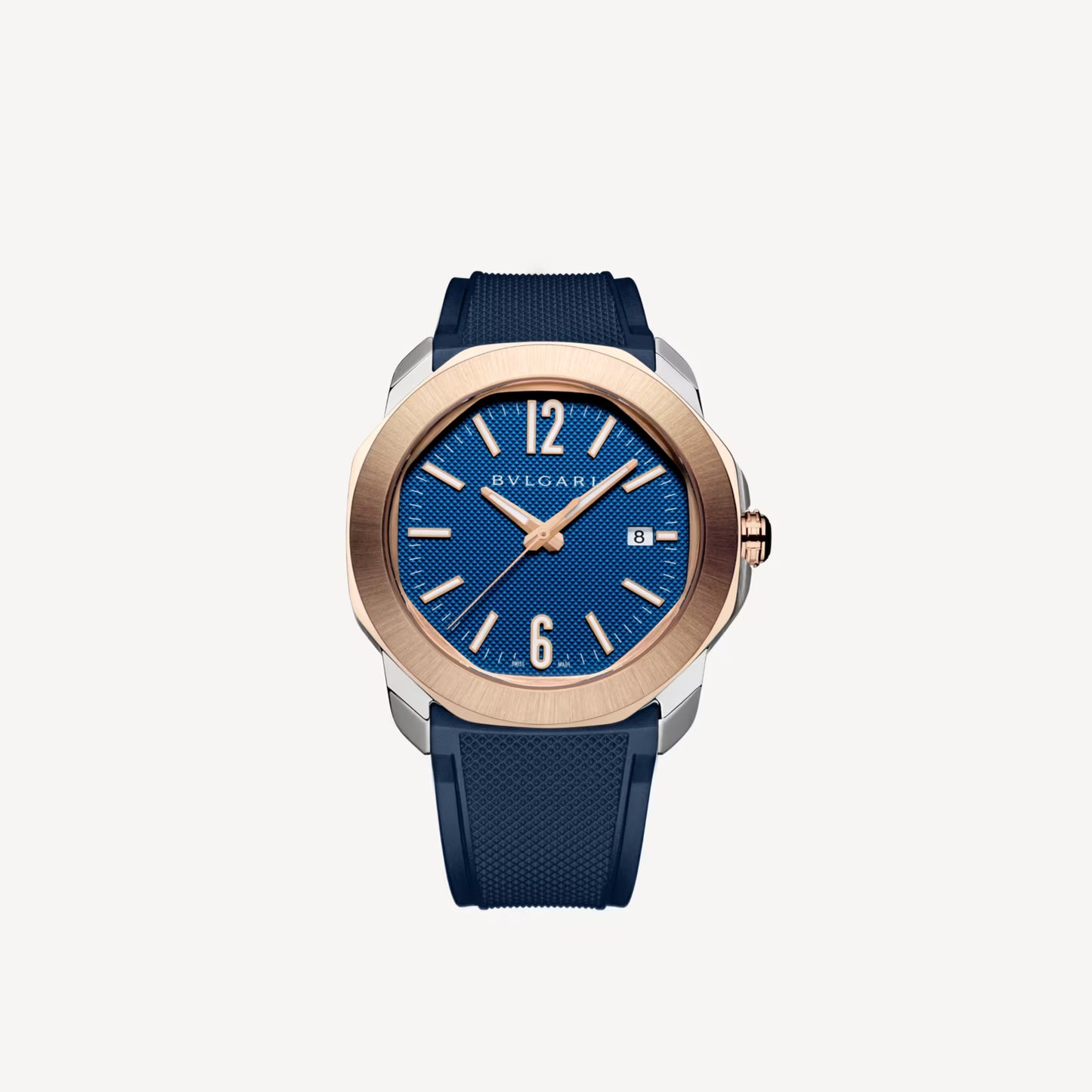 Octo Roma Steel Rose Gold Blue Watch