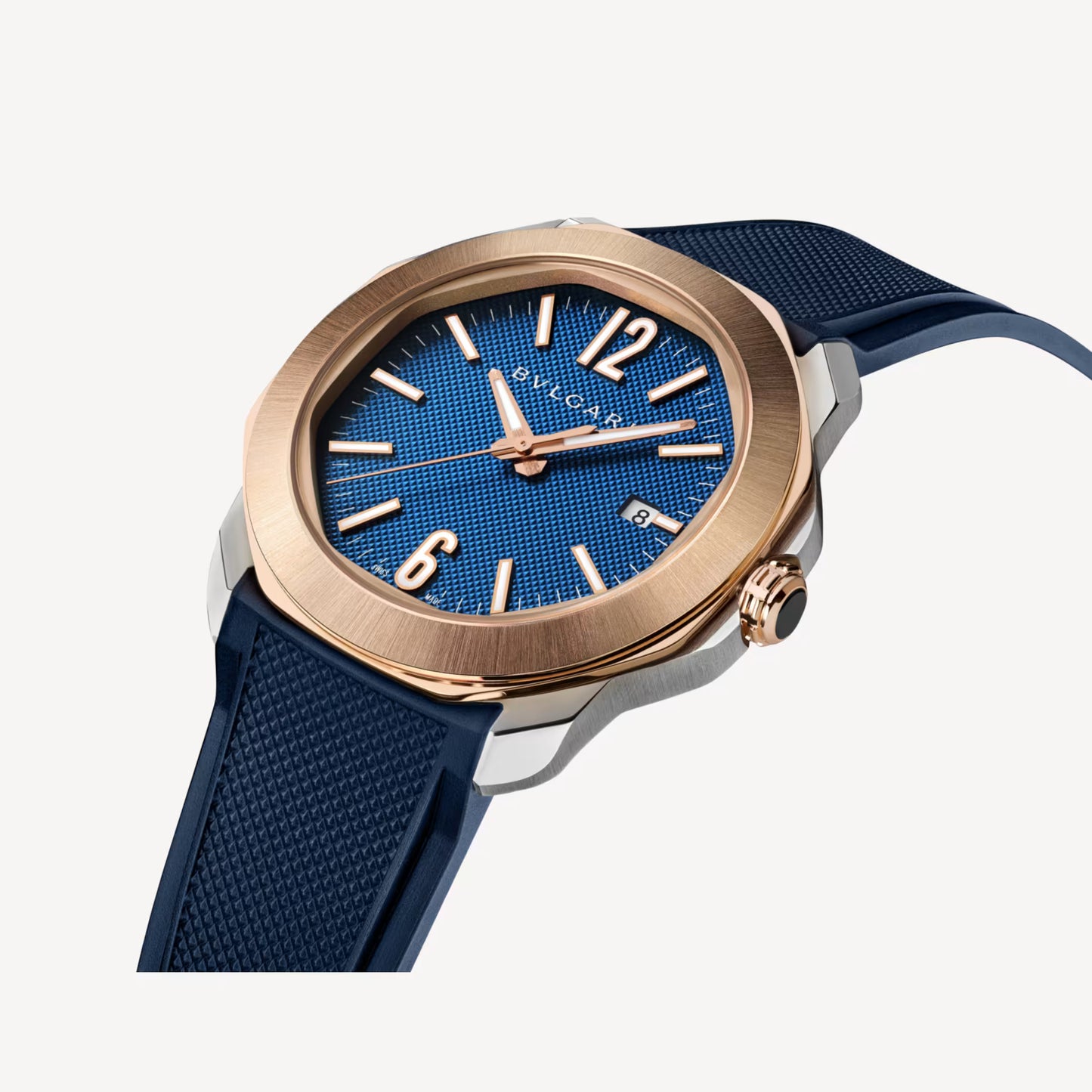 Octo Roma Steel Rose Gold Blue Watch