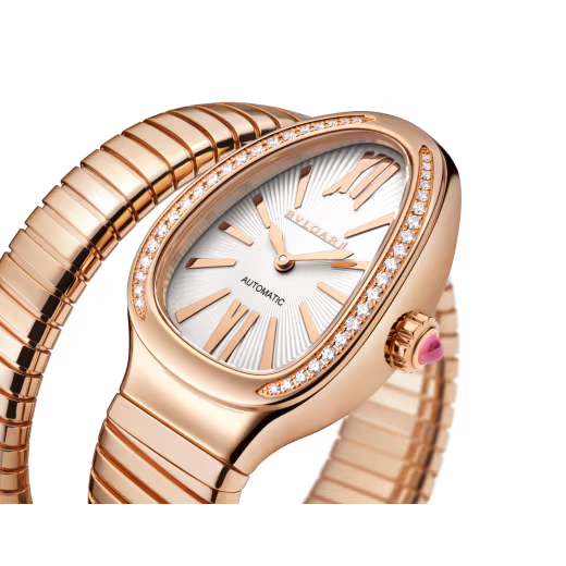 Serpenti Tubogas Rose Gold Diamond Automatic Watch