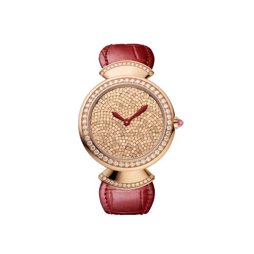 Divas’ Dream Rose Gold Diamond Gold Mosaic Watch