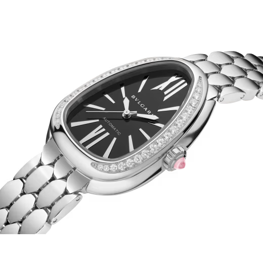 Serpenti Seduttori Automatic Diamond Bezel Black Dial Watch
