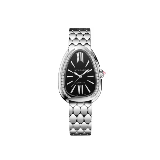 Serpenti Seduttori Automatic Diamond Bezel Black Dial Watch