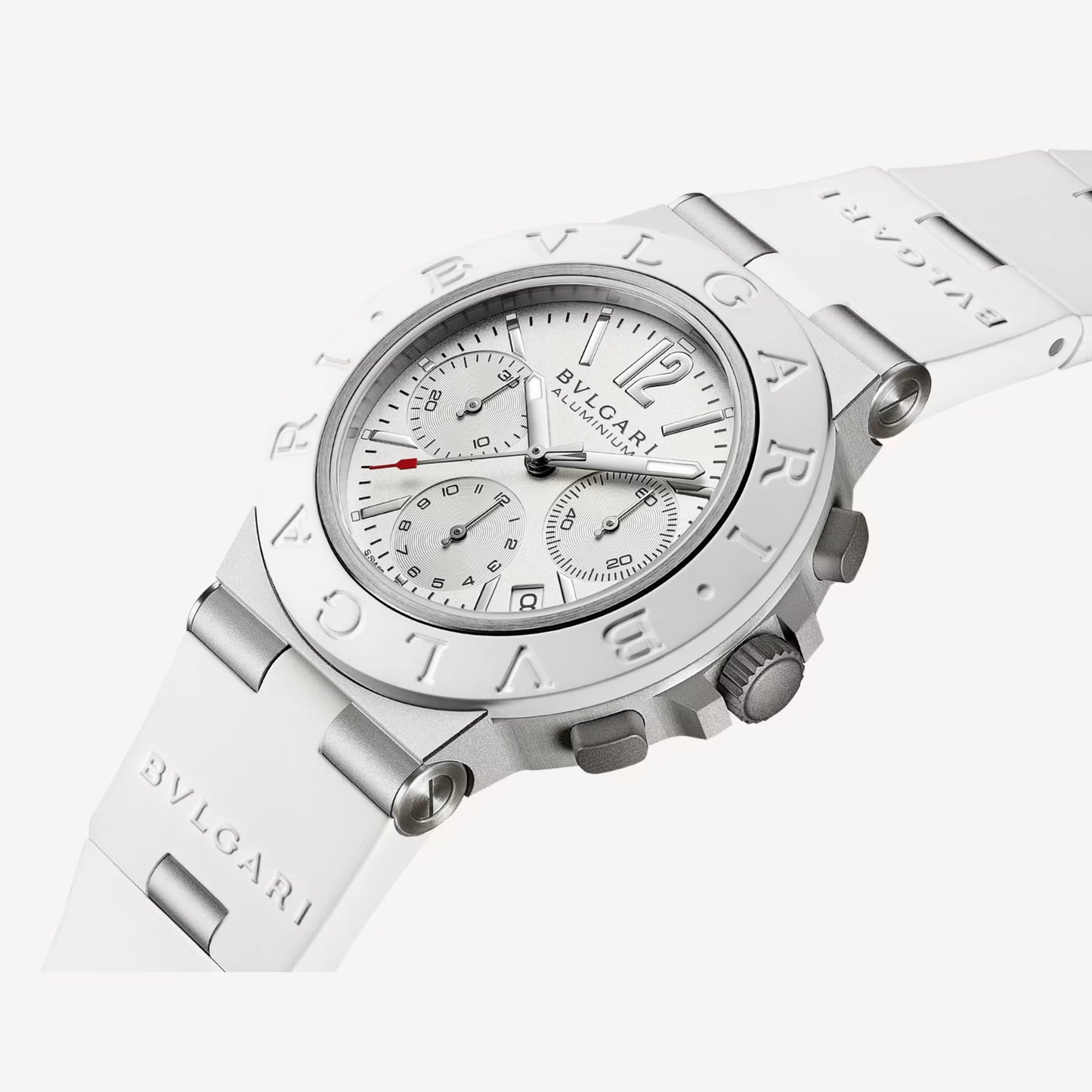 Bvlgari Aluminium White Chronograph Watch