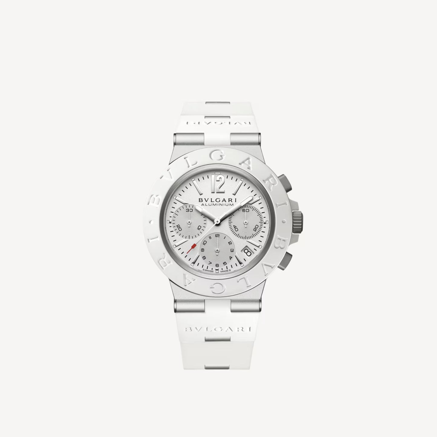 Bvlgari Aluminium White Chronograph Watch