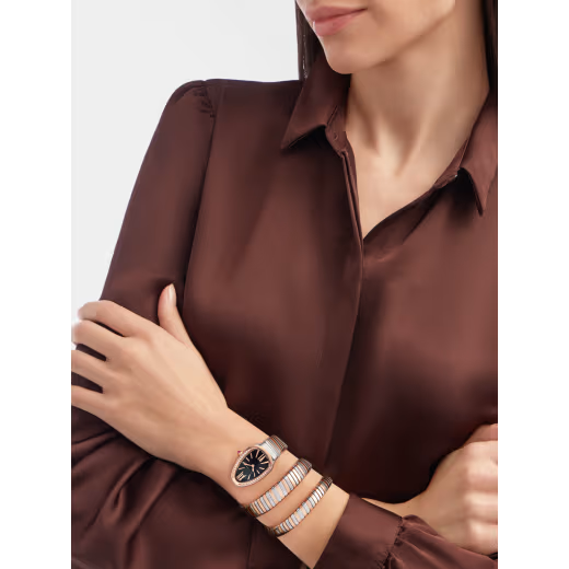 Serpenti Tubogas Rose Gold Diamond Black Spiral