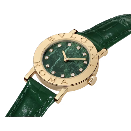 Bvlgari 50th Anniv. Yellow Gold Green Marble Watch