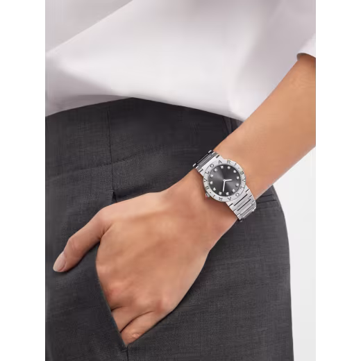 Bvlgari Steel Anthracite Diamond Watch