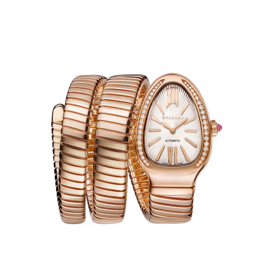 Serpenti Tubogas Rose Gold Diamond Double Spiral Watch
