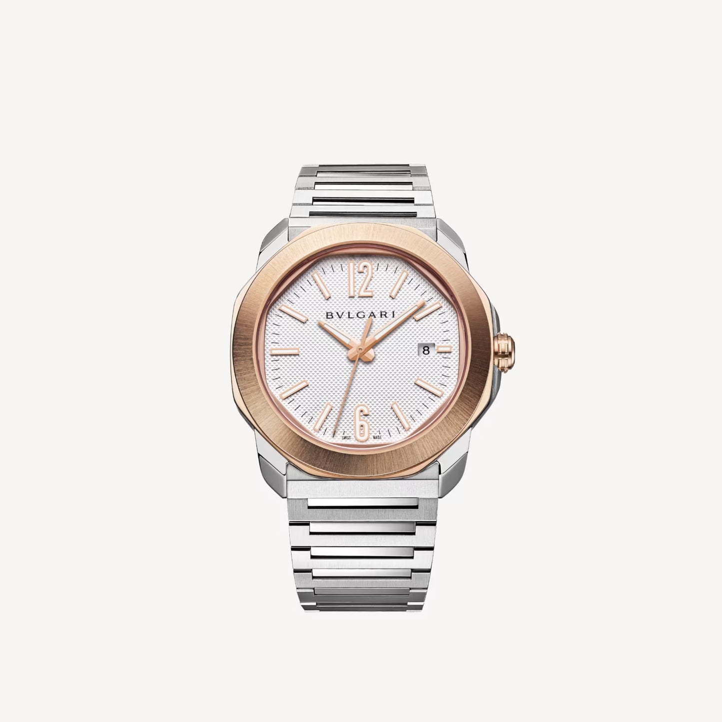 Octo Roma Steel Rose Gold Grey Watch