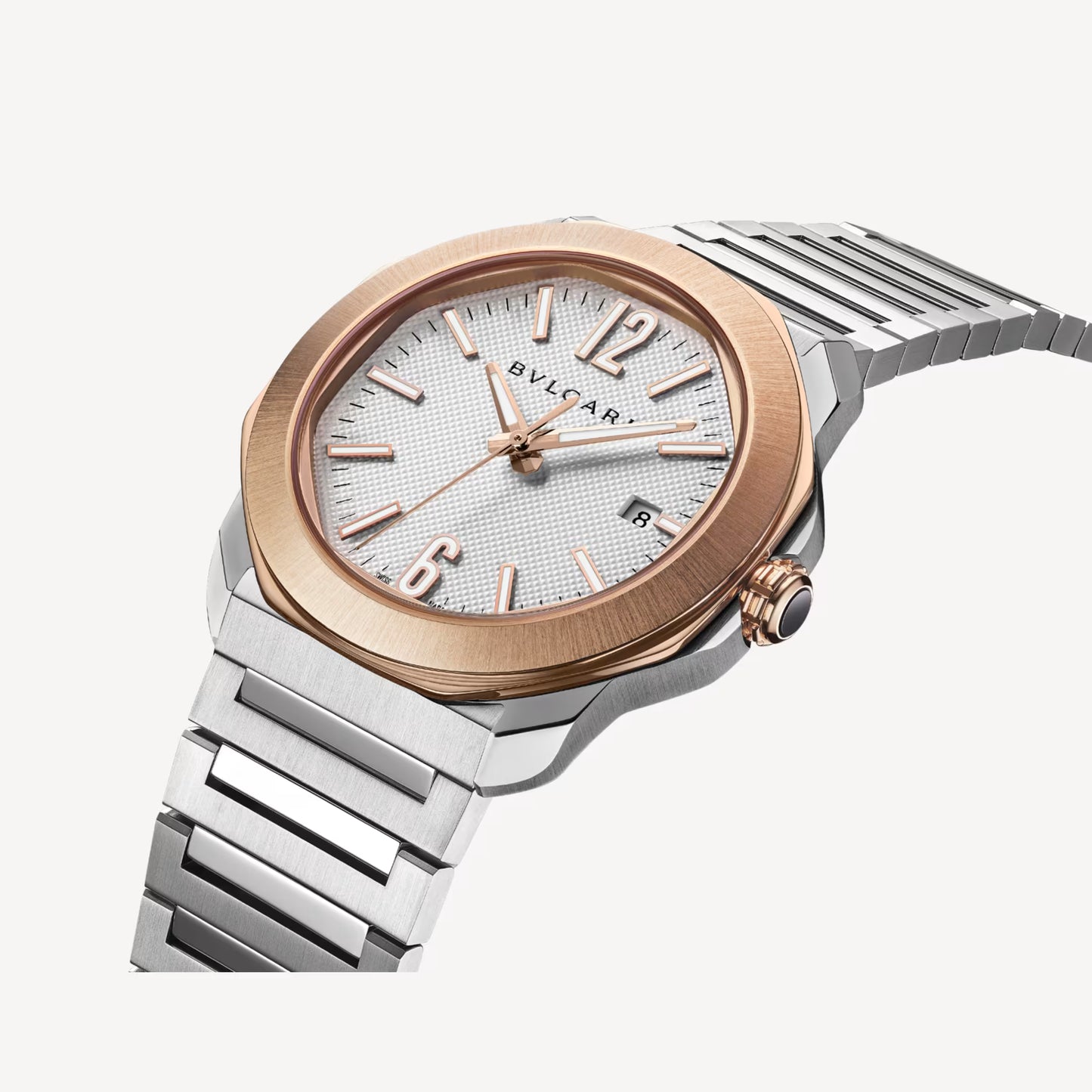Octo Roma Steel Rose Gold Grey Watch