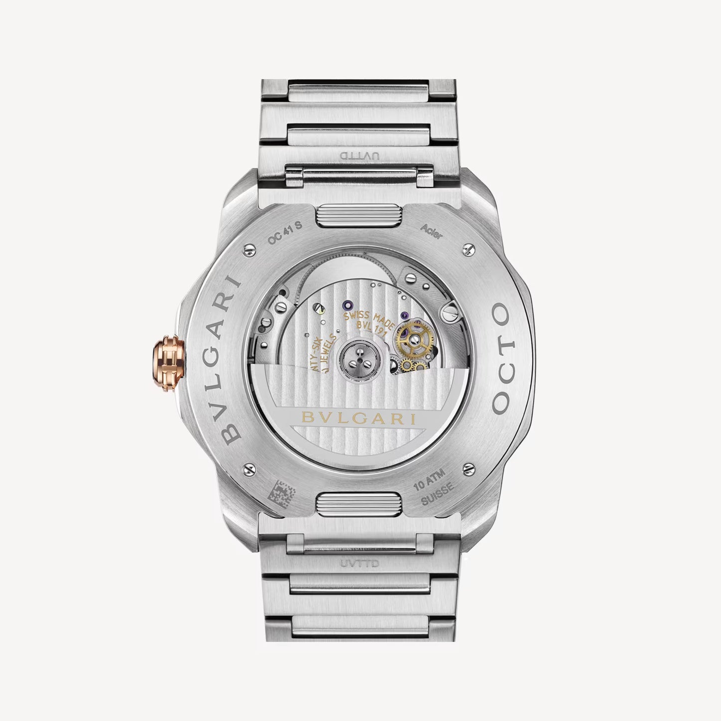 Octo Roma Steel Rose Gold Grey Watch