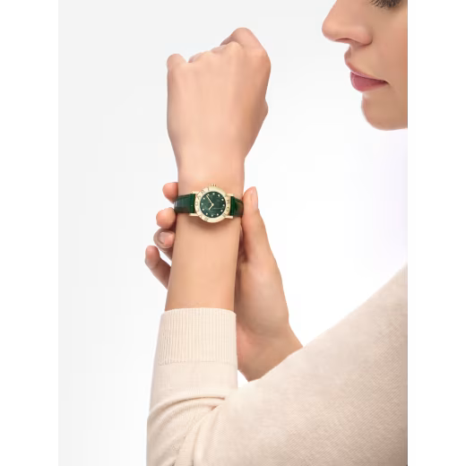 Bvlgari 50th Anniv. Yellow Gold Green Marble Watch