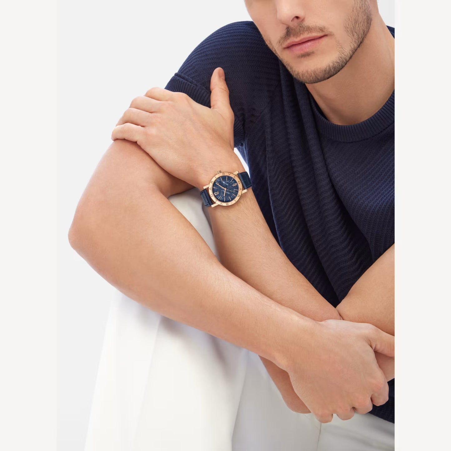 Bvlgari Bvlgari Rose Gold Blue Marble Automatic Watch