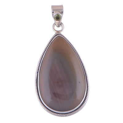 Imperial Jasper, Peridot 925 Sterling Silver Pendant - R100238-13