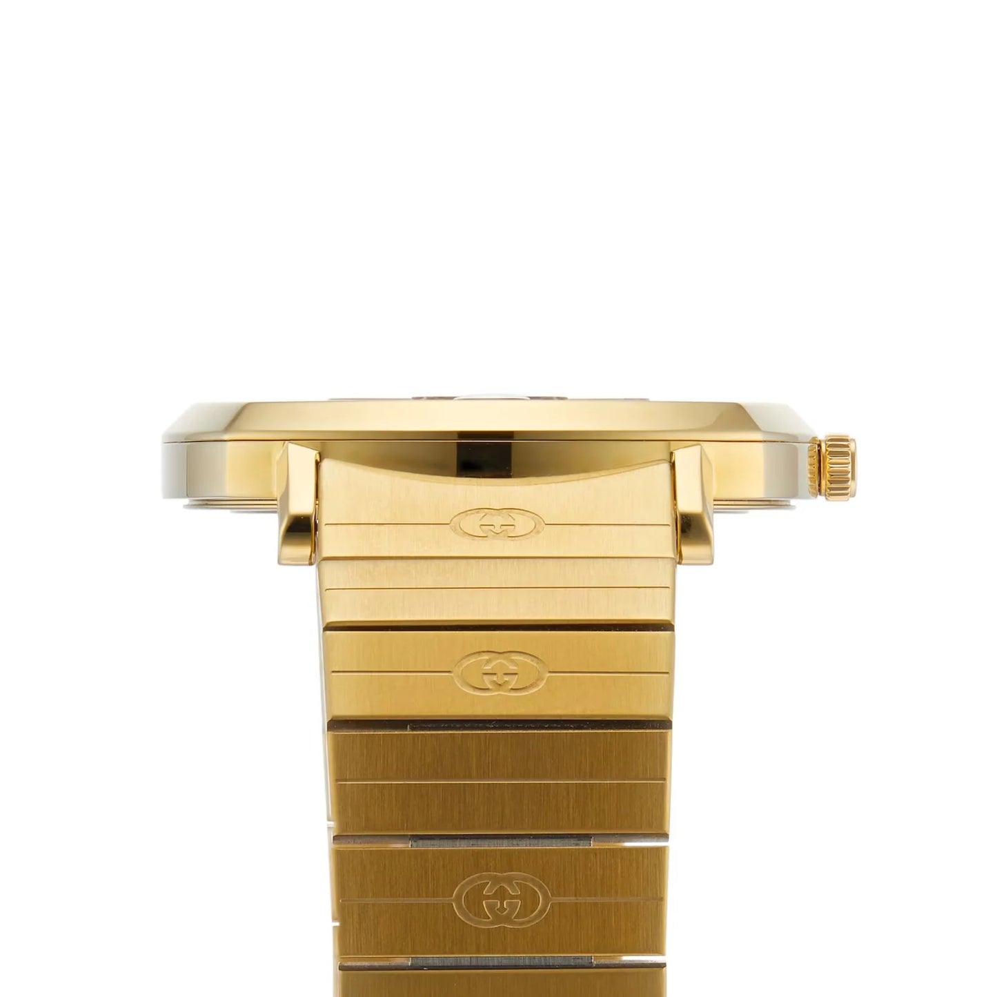 Unisex Gucci YA157409 Grip Quartz Watch with Brushed Gold PVD Case