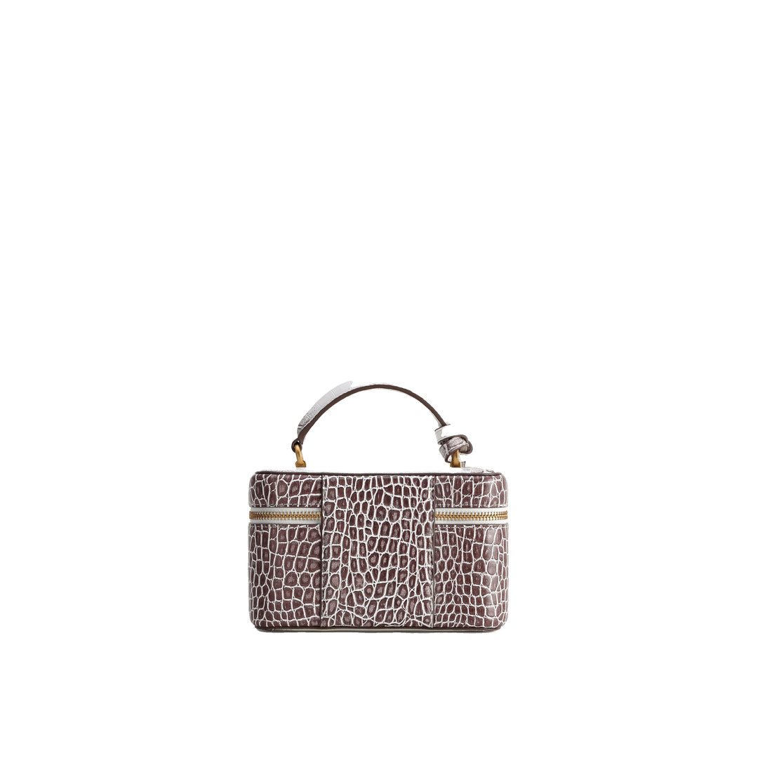 JW PEI Cleo Box Shape Top Handle Bag - White Croc by JW PEI