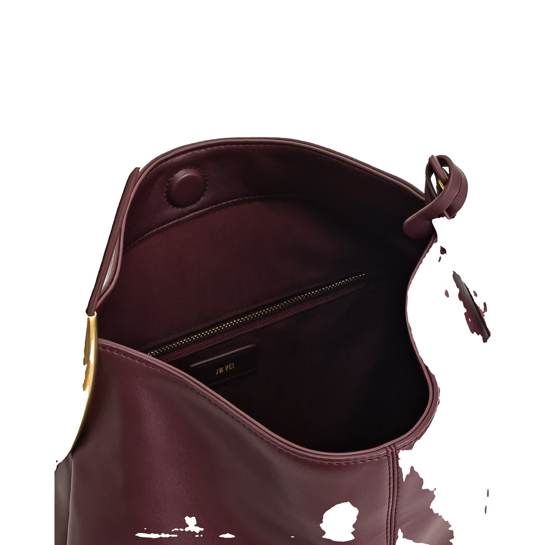 JW PEI Nina Metal Charm Hobo Bag - Burgundy by JW PEI