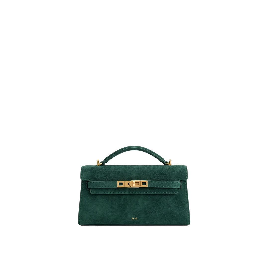 JW PEI Noor Faux Suede Top Handle Bag - Forest Green by JW PEI