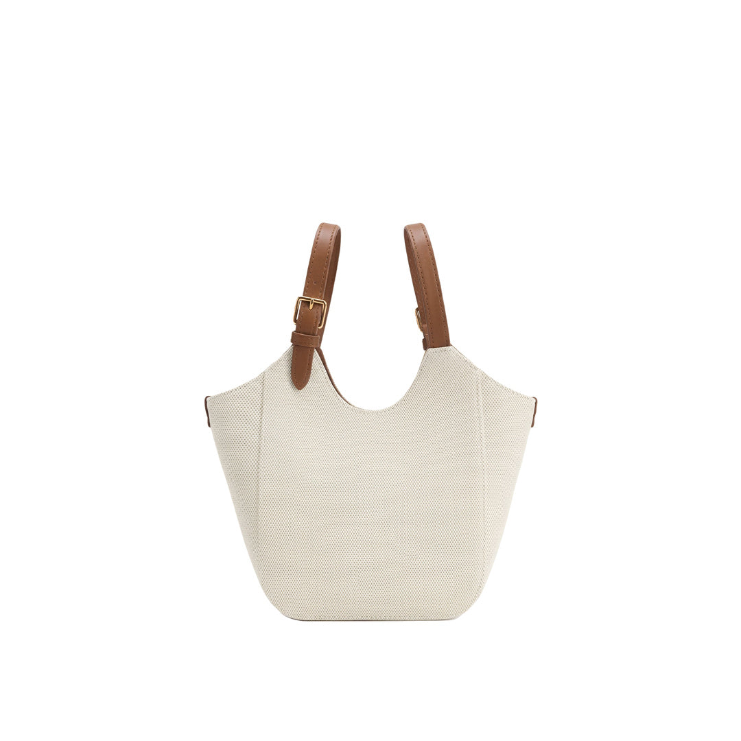 JW PEI Ines Padlock Tote Bag - Brown Canvas by JW PEI