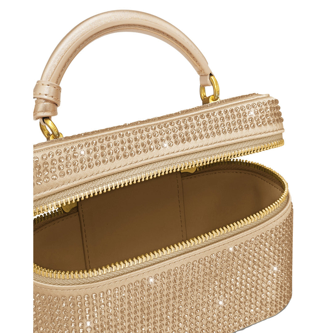 JW PEI Cleo Artificial Crystal Box Shape Top Handle Bag - Champagne by JW PEI