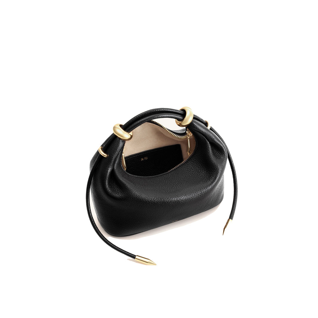 JW PEI Ellie Metal Ring Embellished Top Handle Bag - Black by JW PEI