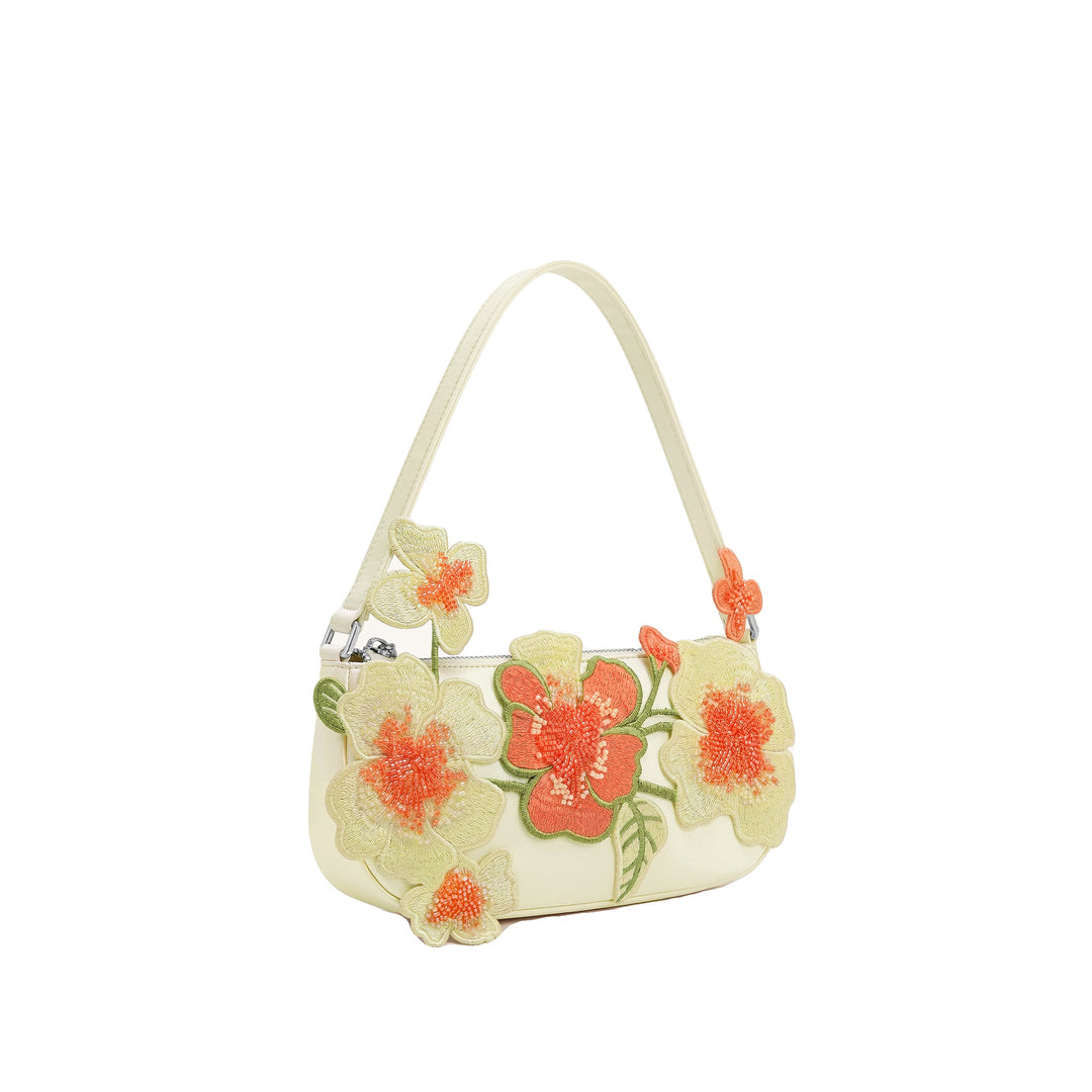 JW PEI Leona Bead Embellished Shoulder Bag - Off White by JW PEI