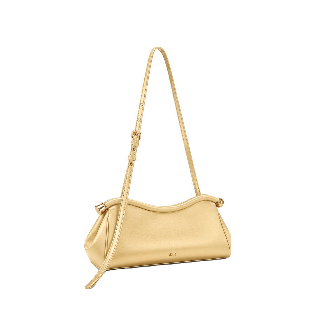JW PEI Naomi Satin Curved Shoulder Bag - Champagne Gold by JW PEI