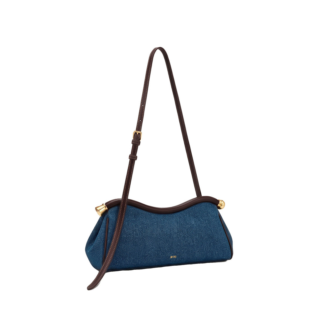 JW PEI Naomi Curved Shoulder Bag - Blue Denim by JW PEI