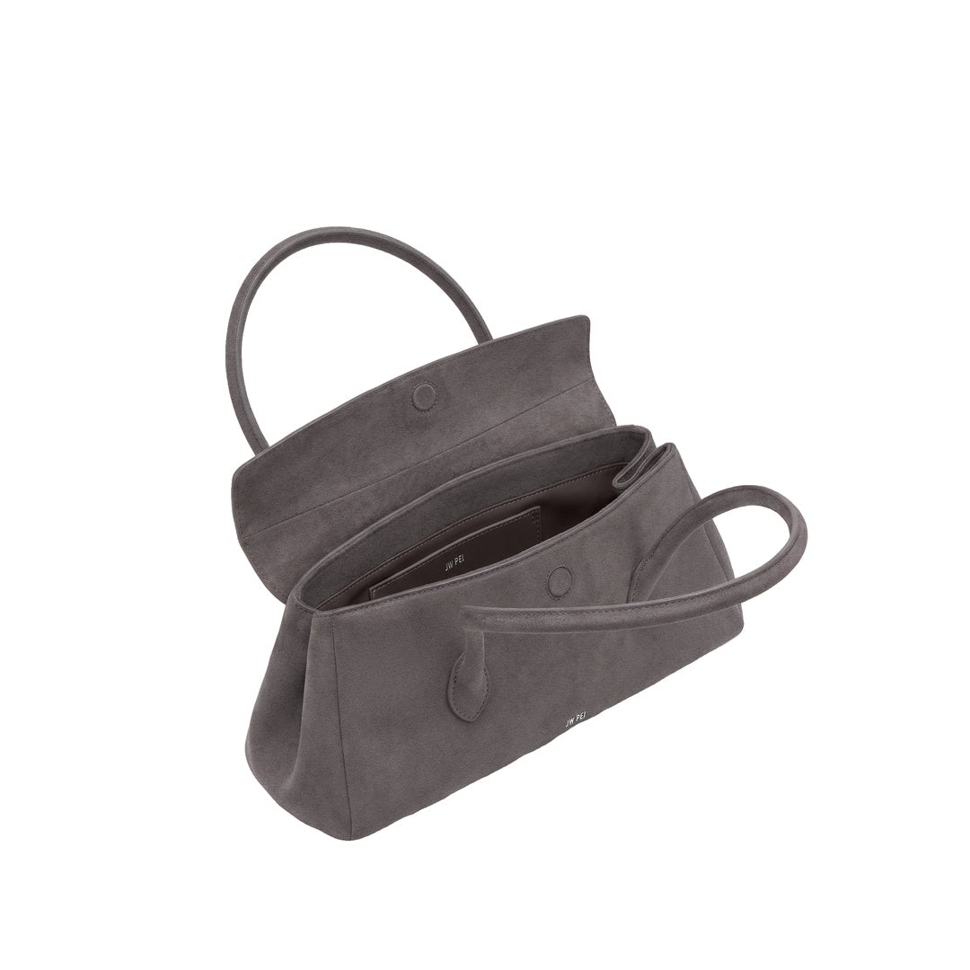 JW PEI Solenne Faux Suede East-West Shoulder Bag - Taupe by JW PEI