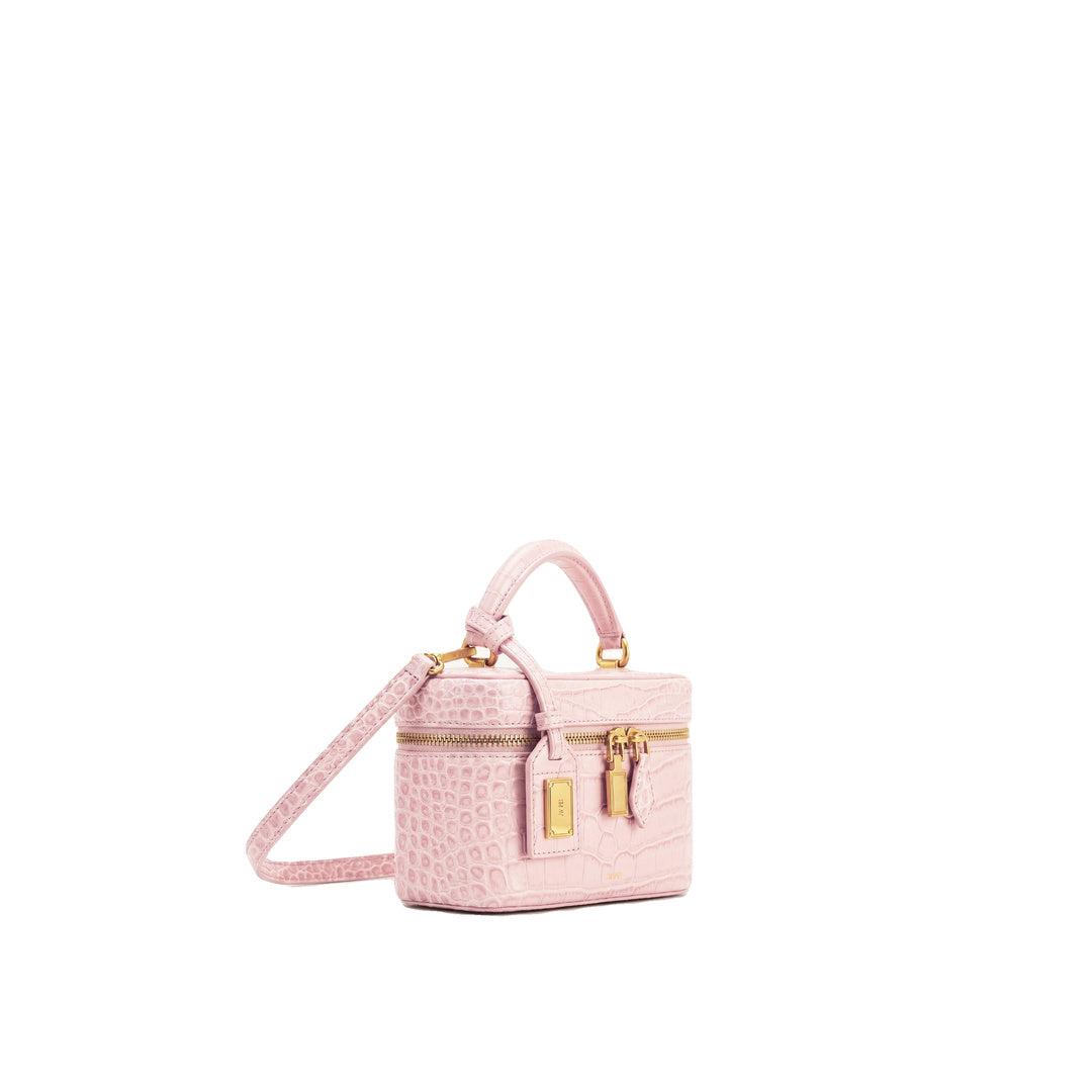 JW PEI Cleo Box Shape Top Handle Bag - Light Pink Croc by JW PEI