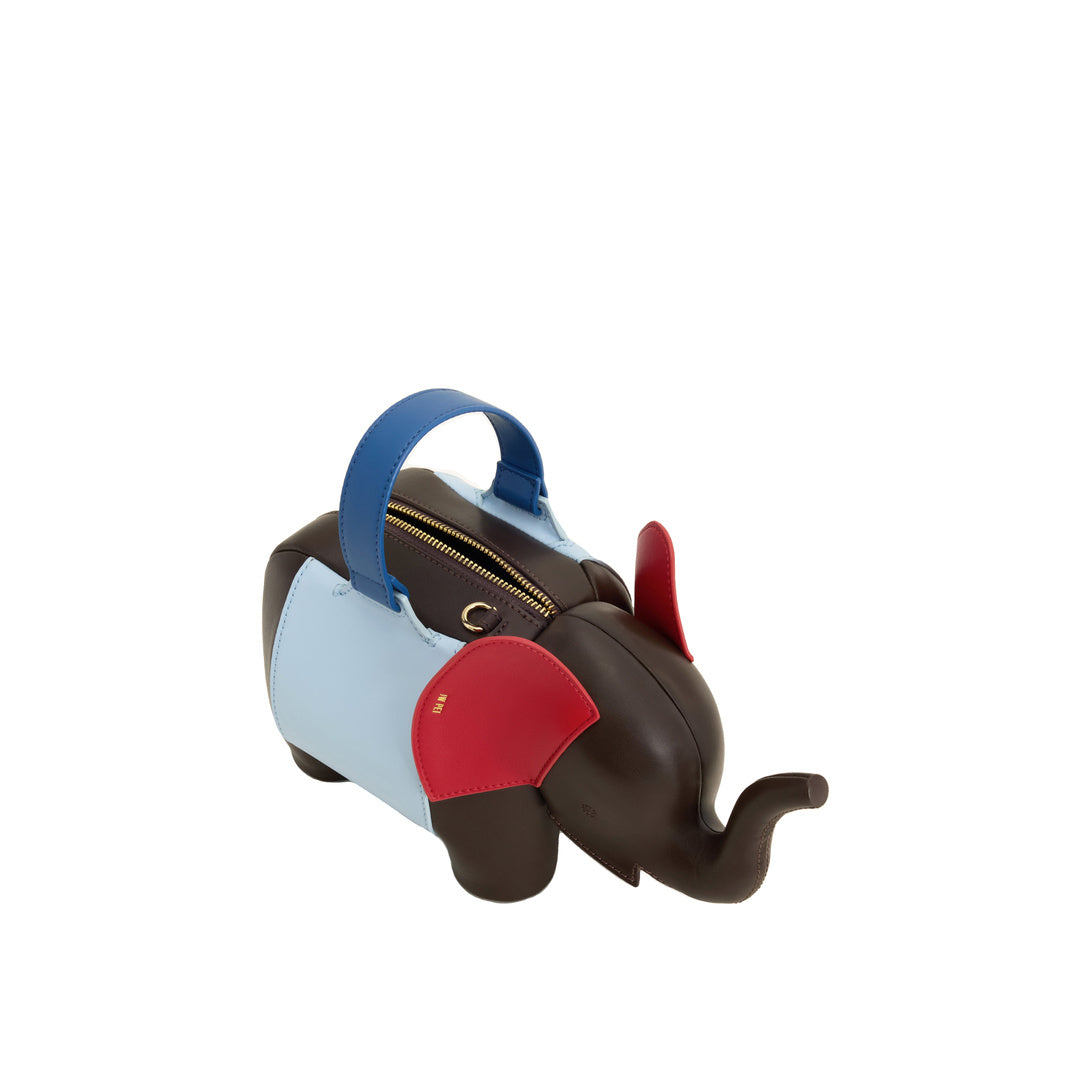 JW PEI Claire Elephant Shaped Handbag - Dark Brown/Blue by JW PEI