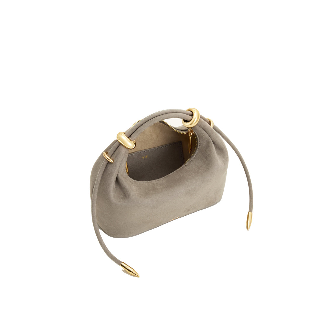 JW PEI Ellie Faux Suede Metal Ring Embellished Top Handle Bag - Grey by JW PEI