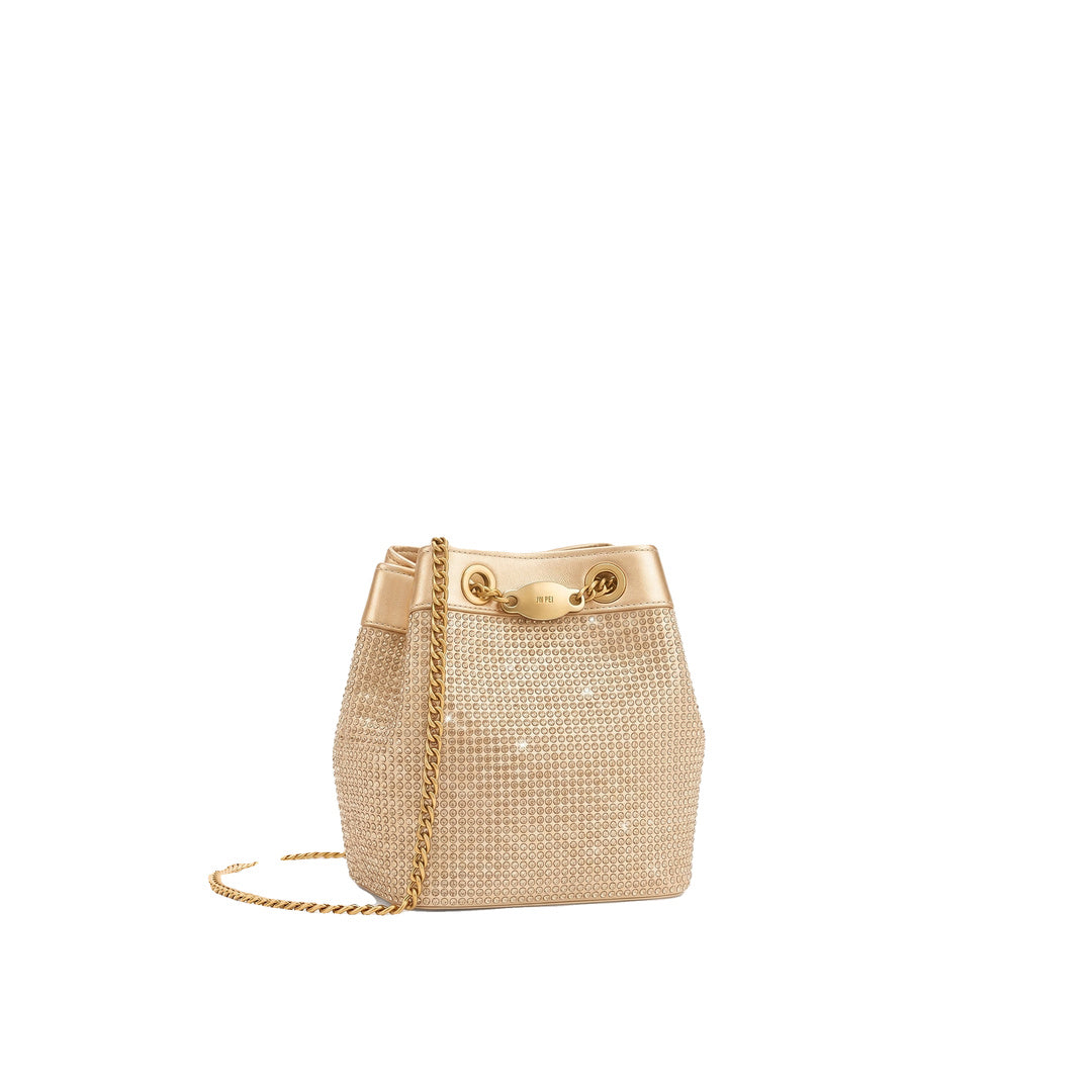 JW PEI Yara Artificial Crystal Bucket Bag - Champagne by JW PEI