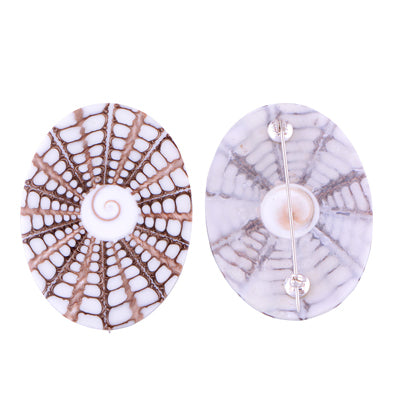 12.1gram Shell, Shiva Eye Silver Brooches - R8100004-49