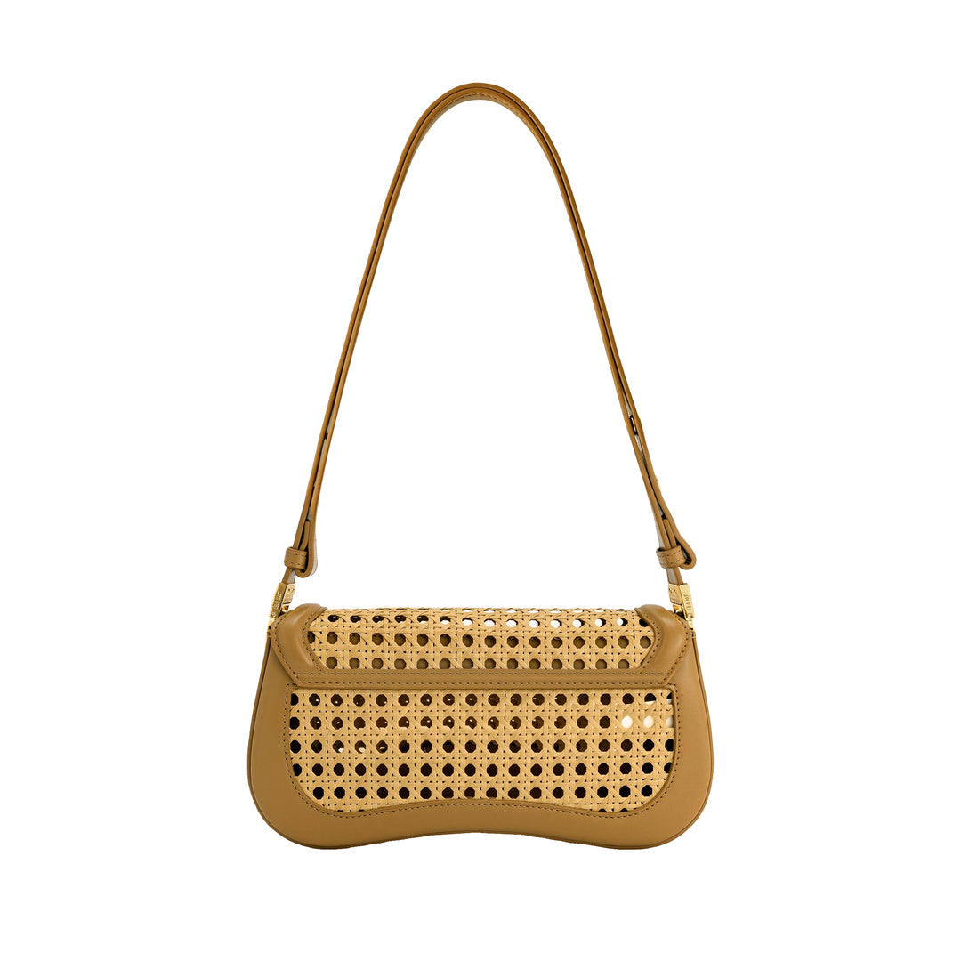JW PEI Joy Faux Bamboo Woven Shoulder Bag - Brown by JW PEI