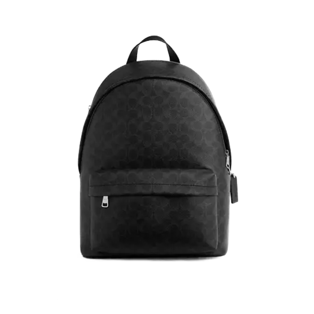 Coach Taylor Backpack In Signature Canvas Silver Black by COACH
