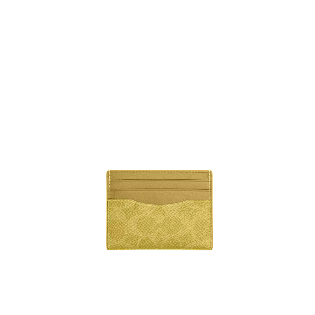 COACH Slim Id Card Case signature canvas Light Citron by COACH