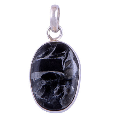 Black Zinc Turquoise 925 Sterling Silver Pendant - R100828-71