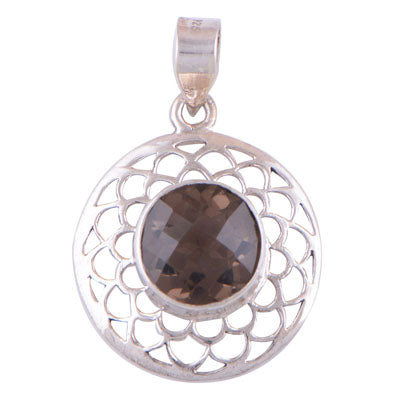 Smoky Quartz 925 Sterling Silver Pendant - R300447-10