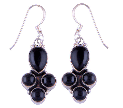 925 Sterling Silver Black Onyx Earrings - R1500256-22