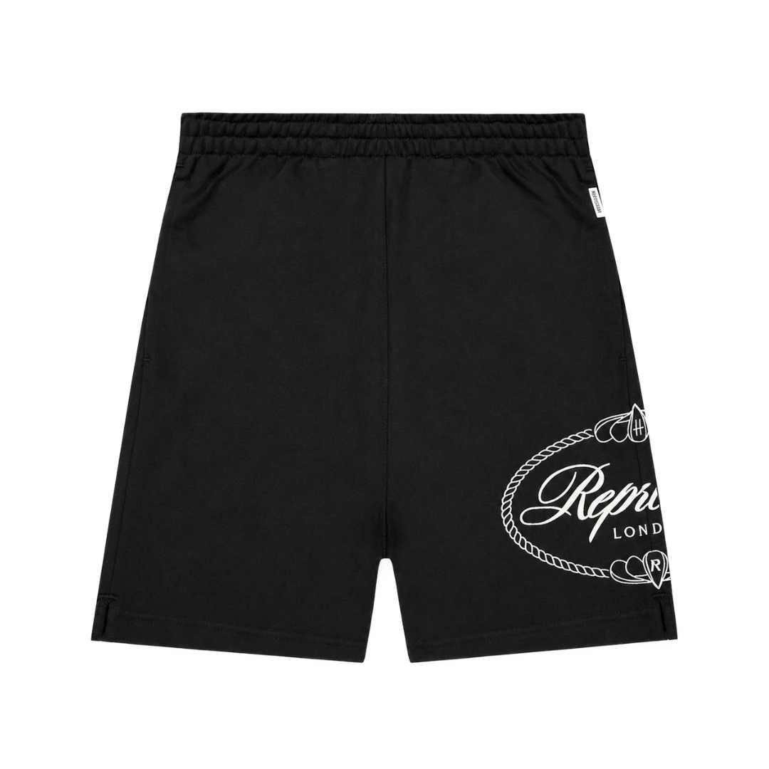 REPRESENT HARRODS CREST SHORTS BLACK by Represent