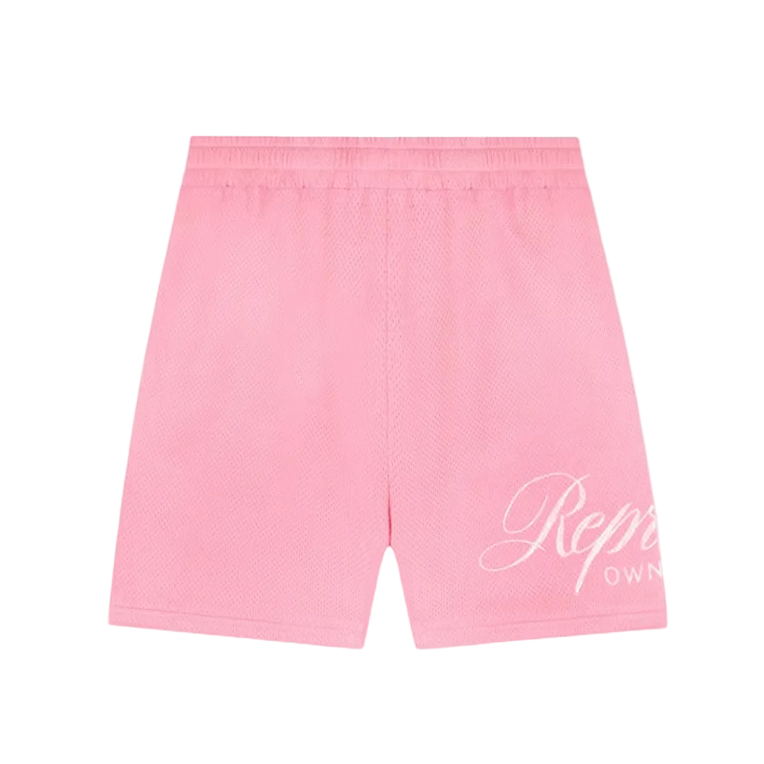 REPRESENT SWEAT SHORTS SCRIPT LOGO PINK by Represent