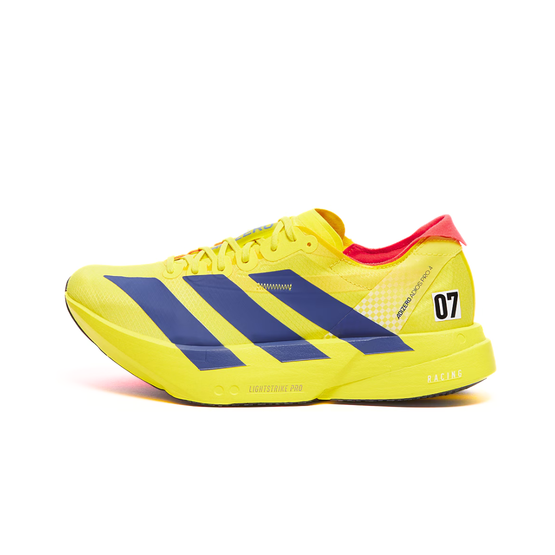 adidas Adizero Adios Pro 4 Yellow Navy by ADIDAS RUNNING