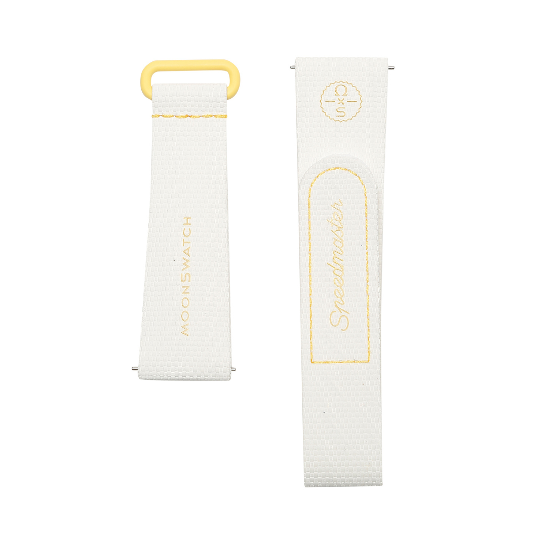 Swatch x Omega Bioceramic Moonswatch White Yellow Rubber Straps by Omega