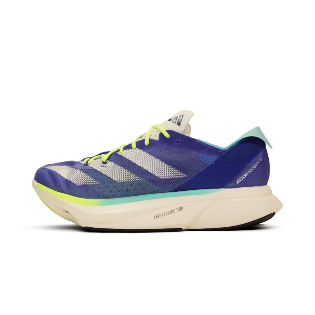adidas Adizero Adios Pro 3 Cobalt Blue Zero Metalic Lucid Lemon by ADIDAS RUNNING