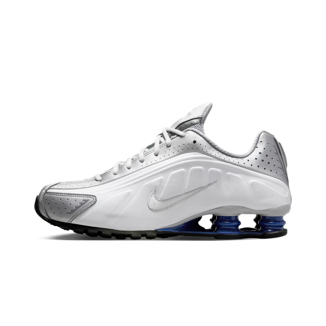 Nike Shox R4 Metallic Silver Deep Royal Blue by NIKE