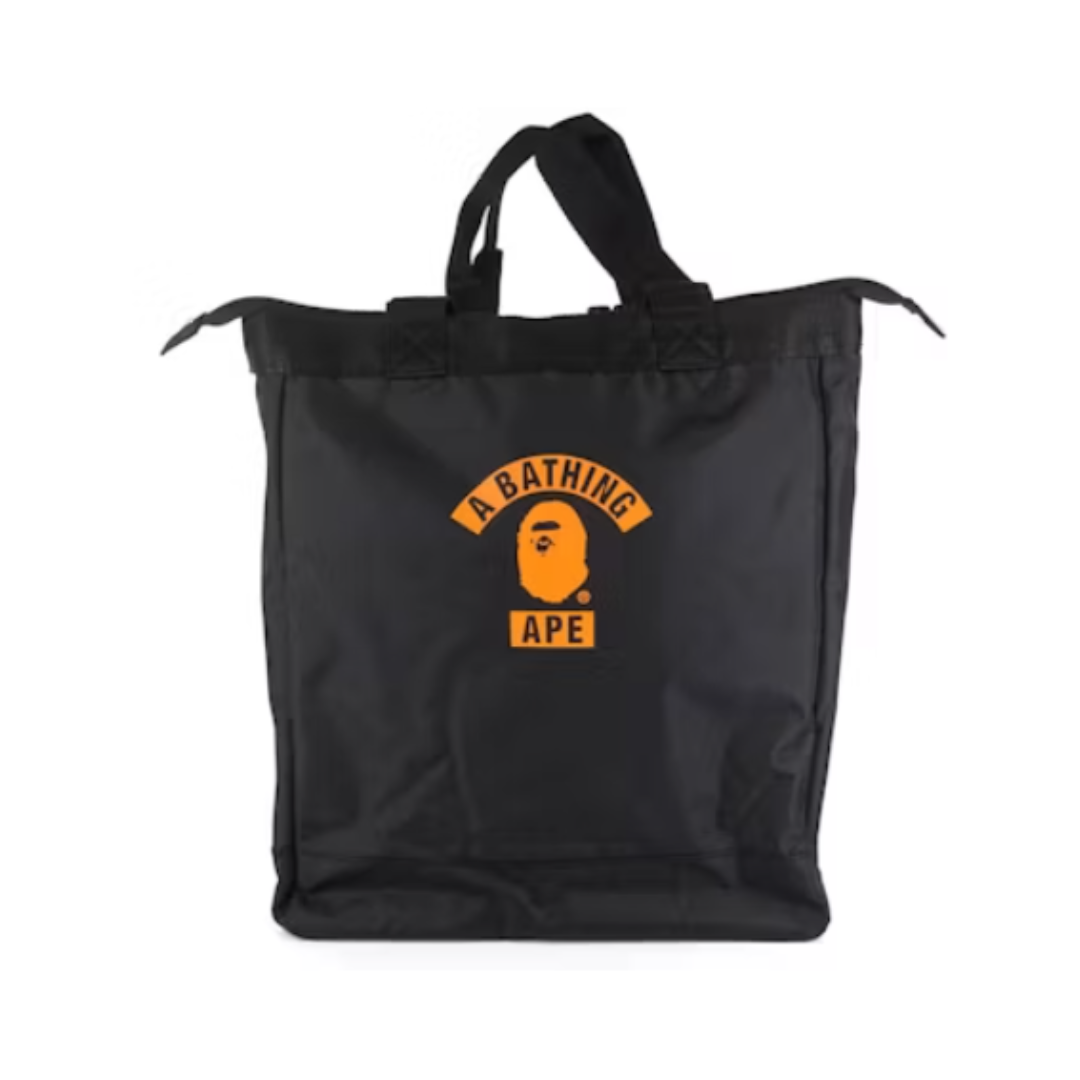 BAPE Summer Bag Block Print Logo Tote Bag Black/Orange by BAPE