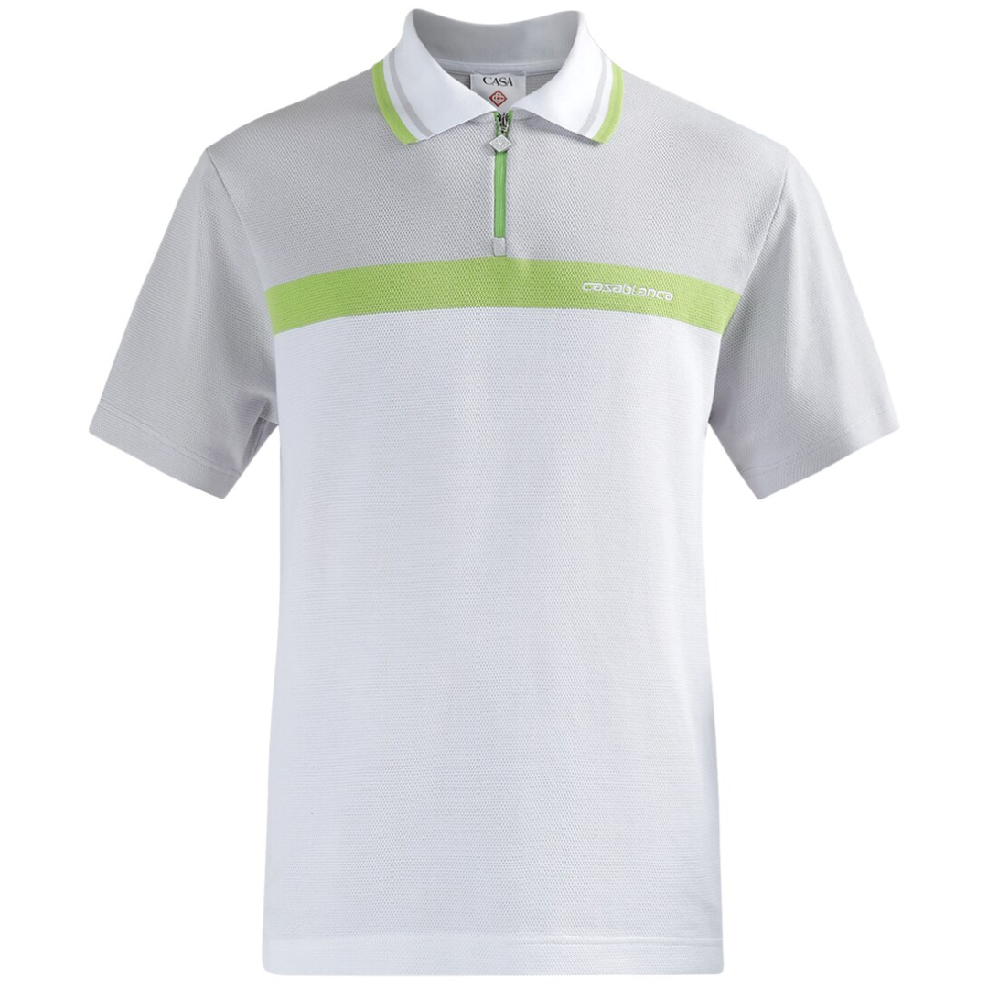 CASABLANCA SHORT SLEEVE POLO T-SHIRT WHITE GREEN by CASABLANCA