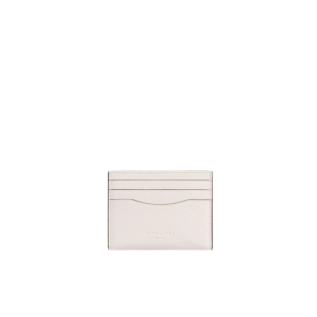 COACH Slim Id Card Case pebbled leather Chalk by COACH